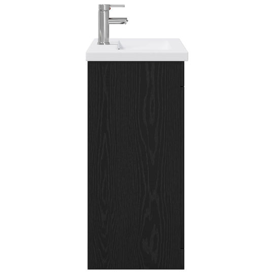 vidaXL Pangă Cu Lavoar M81xL40xÎ84.5cm Stejar Negru