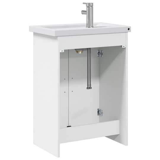 vidaXL Πάγκος με Νιπτήρα Μ61xΒ40xΥ84.5cm Λευκό