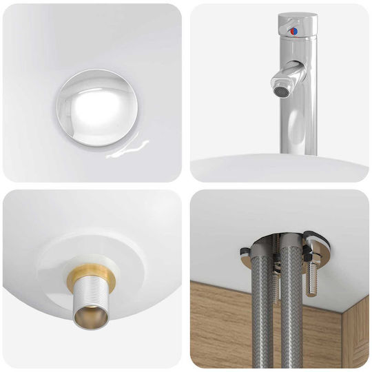 vidaXL Badezimmer Waschtisch-Einheit M49.5xB35xH63cm Eiche