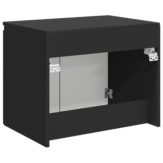 vidaXL Πάγκος χωρίς Νιπτήρα Μ62.5xΒ44.5xΥ50cm Μαύρο