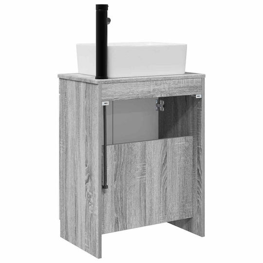 vidaXL Badezimmer Waschtisch-Einheit mit Spiegel M54xB35xH83cm Graue