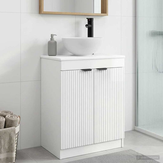 vidaXL Πάγκος χωρίς Νιπτήρα με Καθρέπτη Μ54xΒ35xΥ83cm Λευκό