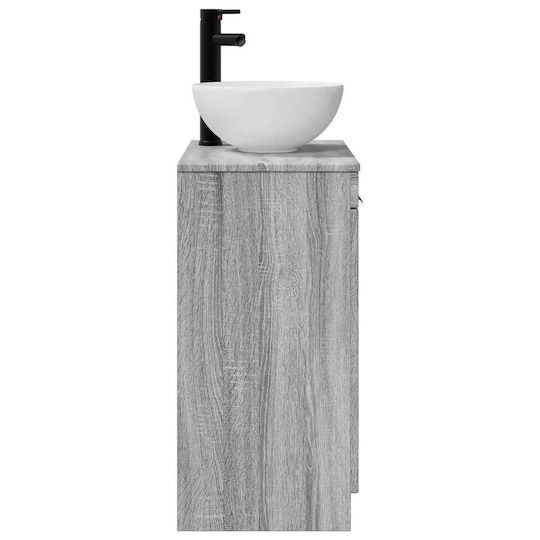 vidaXL Badezimmer Waschtisch-Einheit Ohne Waschbecken Mit Spiegel M54xB35xH83cm Graue