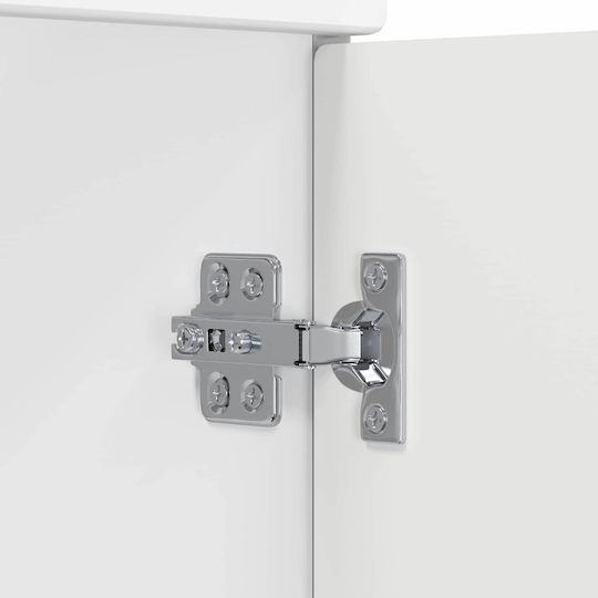 vidaXL Badezimmer Waschtisch-Einheit ohne Waschbecken mit Spiegel M54xB35xH83cm Weiß