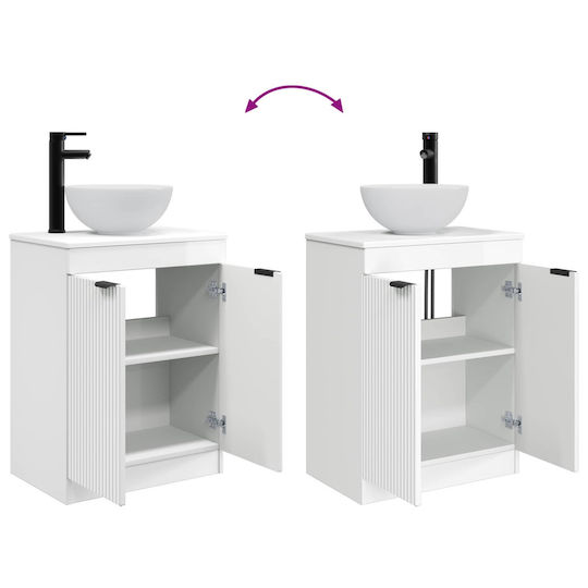 vidaXL Bancă Fără Lavoar cu Oglindă M54xA35xÎ83cm Alb