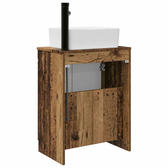 vidaXL Vanity Unit with Sink & Mirror L54xW35xH83cm Reclaimed Wood