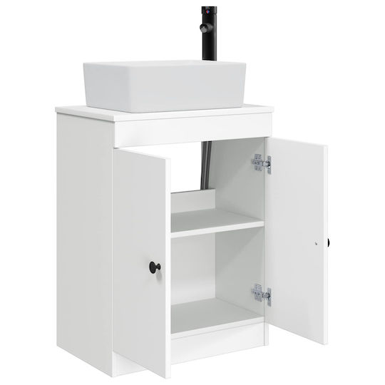 vidaXL Bancă Fără Lavoar cu Oglindă M54xA35xÎ83cm Alb