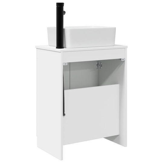 vidaXL Bancă Fără Lavoar cu Oglindă M54xA35xÎ83cm Alb