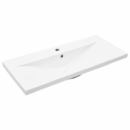 vidaXL Möbelset Waschtisch mit Waschbecken, Spiegel & Säule L91xB18.5xH39.5cm Grey