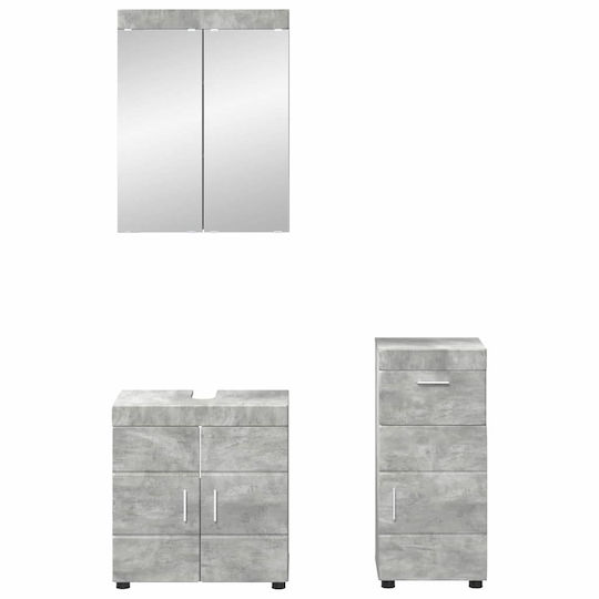 vidaXL Πάγκος με Νιπτήρα & Καθρέπτη Μ60xΒ34xΥ63cm Γκρι