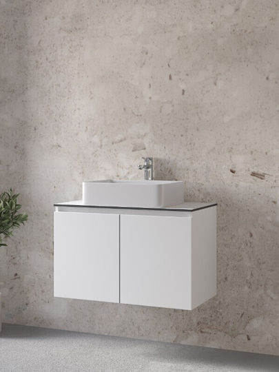 Furnibath Waschtisch mit Waschbecken L81xB46xH50cm White Laca