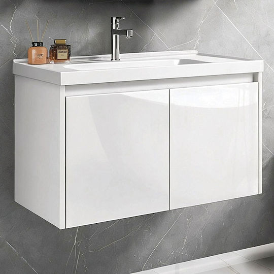 Martin Helen Πάγκος με Νιπτήρα Μ80xΒ46xΥ43cm White