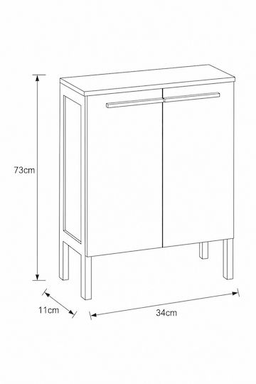 MRShome Bathroom Vanity Unit With Sink L34xD11xH73cm Gray