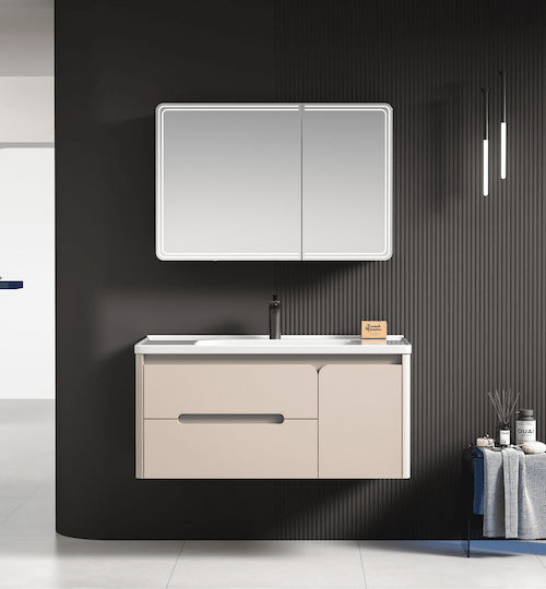 Martin Vanity Unit With Sink & Mirror Cashmere Yellow