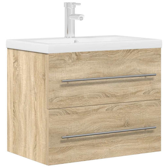 vidaXL Countertop with Sink L60xW48xH38.5cm Sonoma Oak, Brown