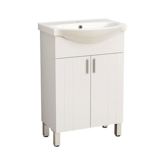 Inter Ceramic Πάγκος με Νιπτήρα Μ56.5xΒ42xΥ85cm Λευκός Inter Ceramic Πάγκος με Νιπτήρα Μ56.5xΒ42xΥ85cm Λευκός