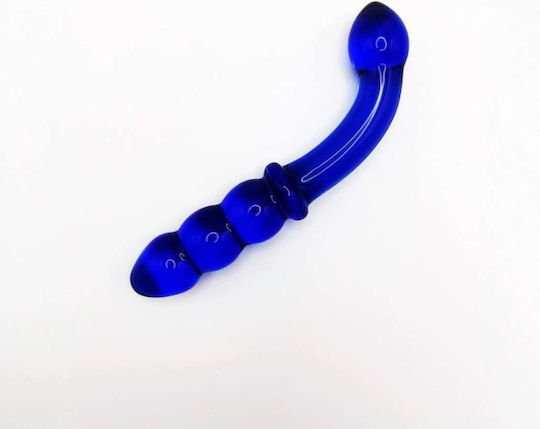 Aph Δονητής Γυάλινος Καμπύλη Μπλε Curved Glass Vibrator Blue Tg-020-2