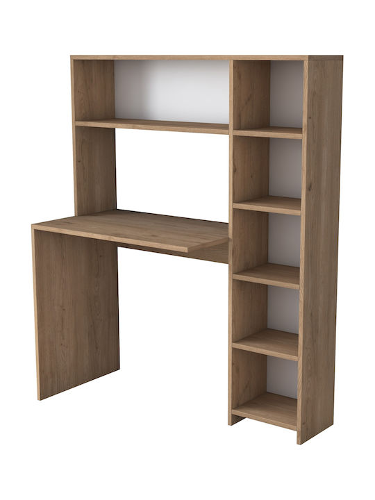 Birou Hake Din Lemn cu Bibliotecă Stejar 113.2x40x141.8cm