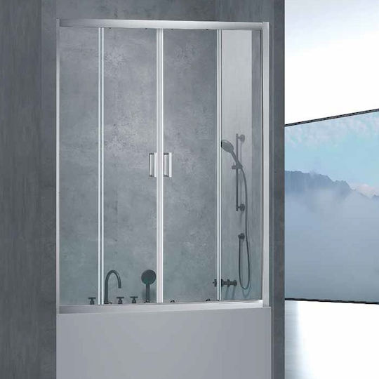 Aquarelle Καμπίνα Μπανιέρας με Συρόμενη Πόρτα 140x145cm Clear Glass Chrome