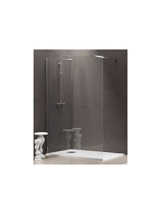 Karag Walkin 1 Σταθερό Πλαϊνό Ντουζιέρας 100x200cm Clear Glass Cromo