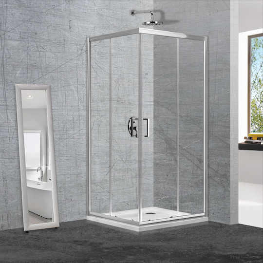 Aquarelle Clever 10 Кабинет Душ с Плъзгащи се Врата 90x100x190см Прозрачно стъкло