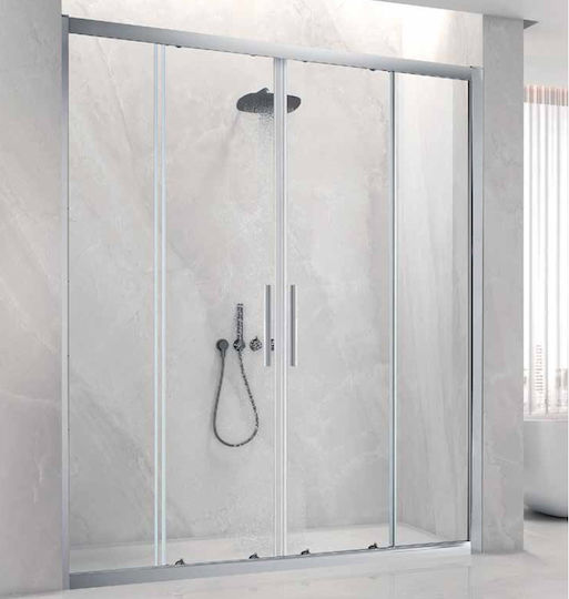 Aquarelle Venia 80 Plus Shower Screen for Shower with Sliding Door 170x195cm Clear Glass