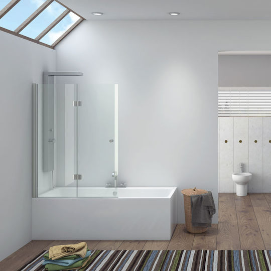 Karag S 7 Vasca Καμπίνα Μπανιέρας με Συρόμενη Πόρτα 90x140cm Clear Glass Cromo Karag S 7 Vasca Καμπίνα Μπανιέρας με Συρόμενη Πόρτα 90x140cm Clear Glass Cromo
