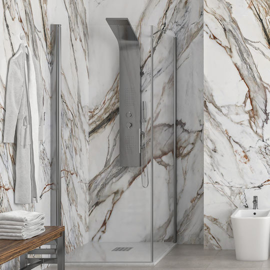 Karag S 28f Alto Σταθερό Πλαϊνό Ντουζιέρας 100x200cm Clear Glass Cromo Karag S 28f Alto Σταθερό Πλαϊνό Ντουζιέρας 100x200cm Clear Glass Cromo