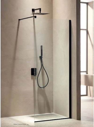 Tema Fixed Side Shower for Shower 70x195cm Clear Glass Oro