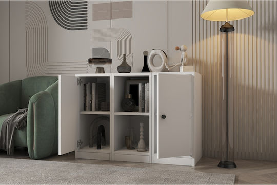 Буфет Дървен Бял 97.2x40x71.4см