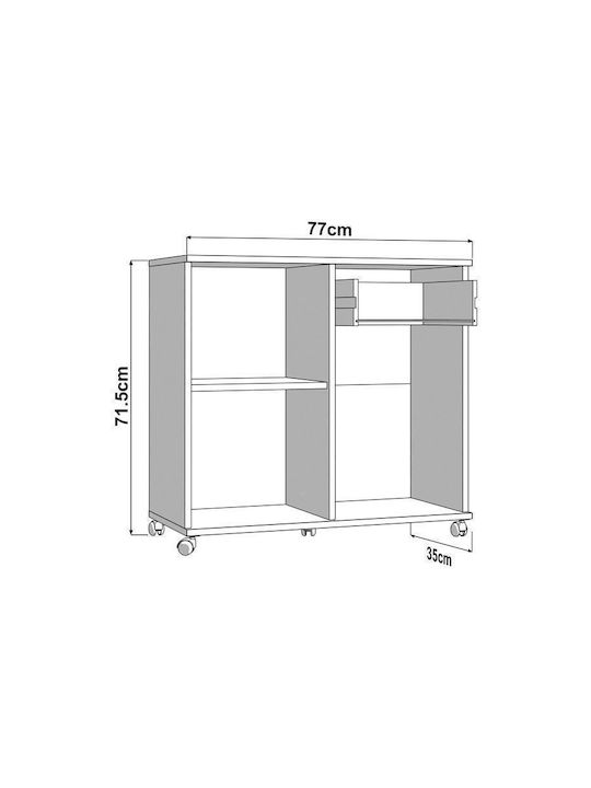 Buffet Corby 77 2k Wooden with Drawers White 77x35x72cm
