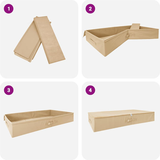 vidaXL Текстилна Кутия За Съхранение На Дрехи В Бежов Цвят 100x50x18cm 2 Броя