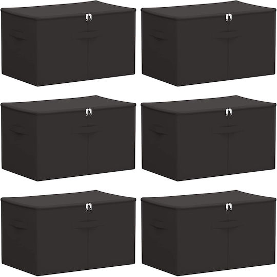 vidaXL Fabric Clothing Storage Box in Gray Color 60x43x35cm 6 Pieces