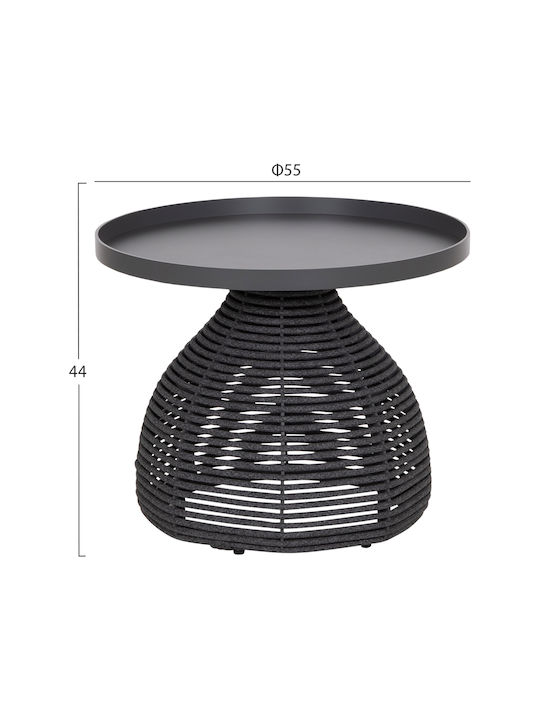 Round Side Coffee Table Driscoll Aluminum Grey W55xD55xH45cm