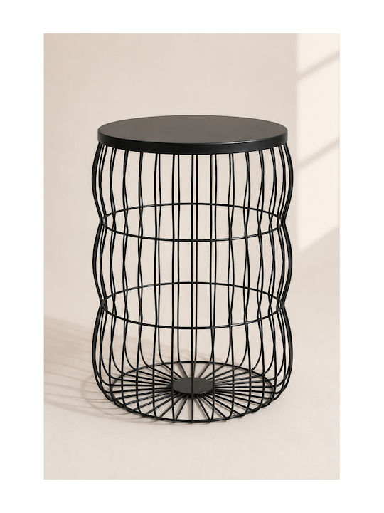 Round Side Table Metal Black L37xW37xH50cm.