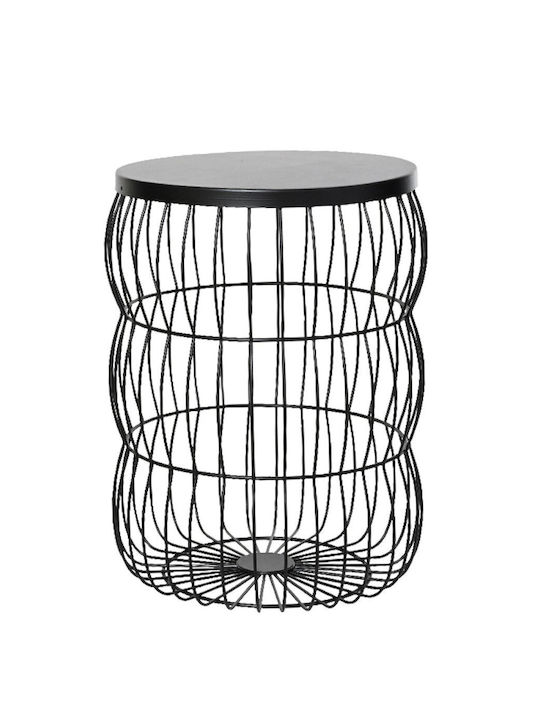 Round Side Table Metal Black L32.2xW32.2xH42.2cm.