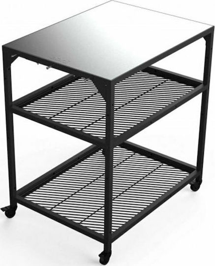 Side Table with Wheels L80xW60xH90cm. Silver Side Table with Wheels L80xW60xH90cm. Silver