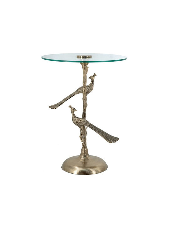 Round Side Table Noble Glass Gold M45xP45xH61cm