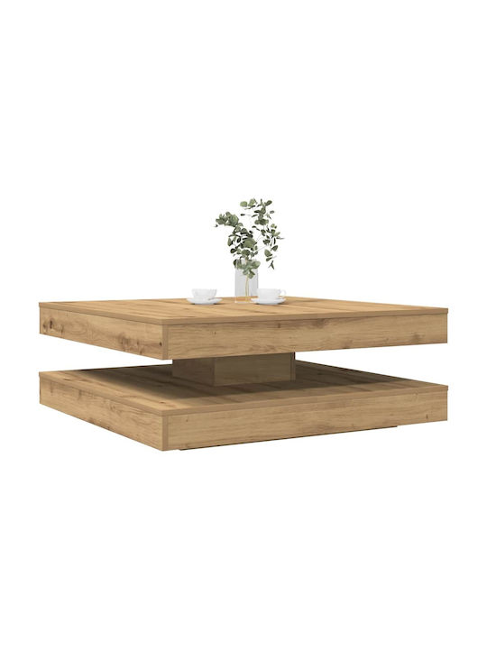 Square Central Coffee Table Wooden Oak L90xW90xH34.5cm