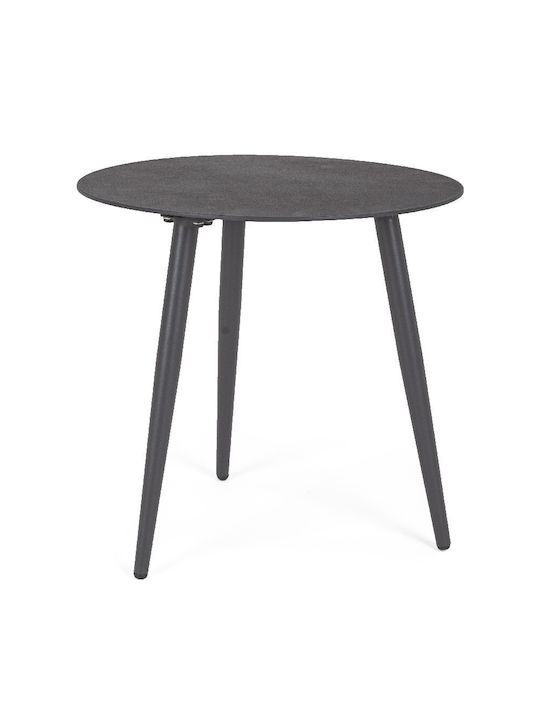 Aluminium Kaffeetisch Ridley Dunkelgrau D 50 x 48cm Gyms Gm-19190-dgr