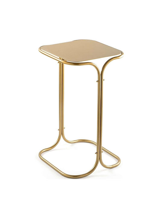 Square Side Table Wooden Gold 30x30x52cm