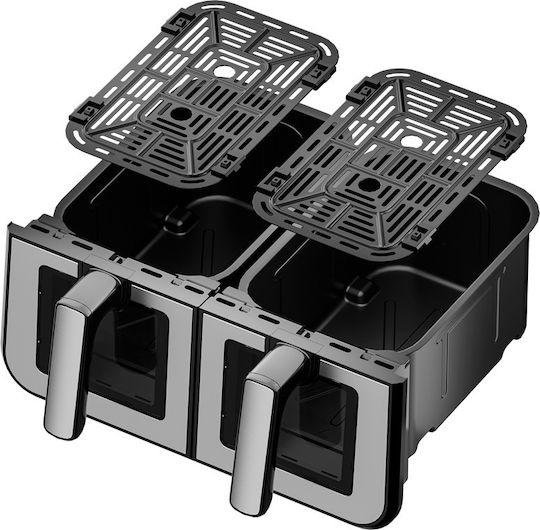 Kraft & Dele Air Fryer с Двойна Подвижна Кошница 9л Черен KD4179