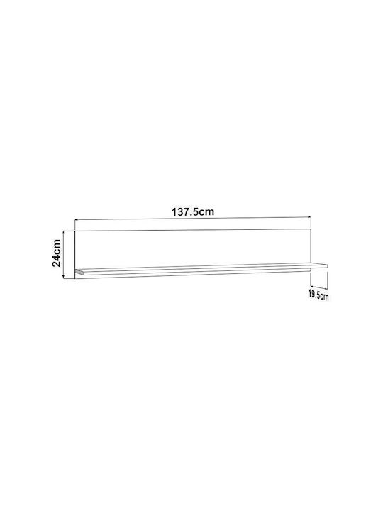 Ράφι Τοίχου με LED Marron Zp Marron 138x20x24εκ.