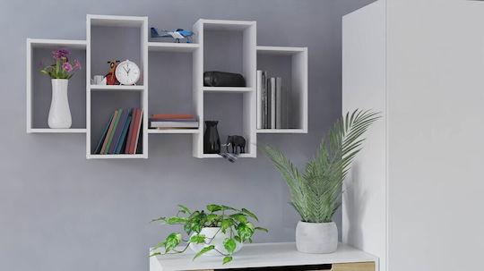Bookcase Bilbao 7.0 White 129.5x20x65cm Bookcase Bilbao 7.0 White 129.5x20x65cm