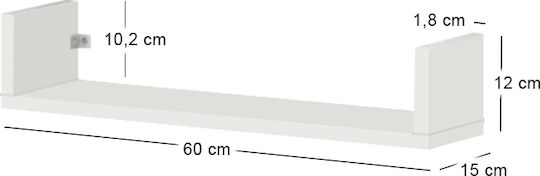 Ράφια Dark Λευκό (3τμχ) 60x15x12εκ.