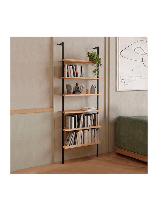 Βιβλιοθήκη Madison Μαύρο / Pine Oak 60x20x183εκ.
