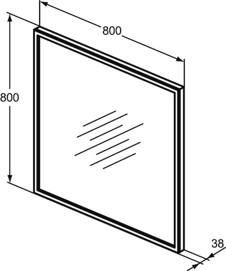 Ideal Standard Conca Quadratischer Badezimmerspiegel 80x80cm