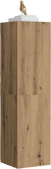 Hanging Living Room Cabinet made of Particle Board with Lighting Brown 30.5x30x110cm