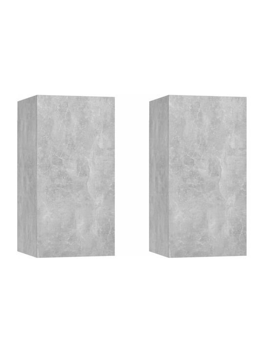 Wall Living Room Cabinet made of Particle Board Grey Concrete 30.5x30x60cm