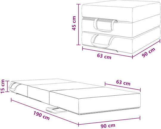 vidaXL Doppelsitzer Sofa Bett Dunkelgrün 90x63x45cm